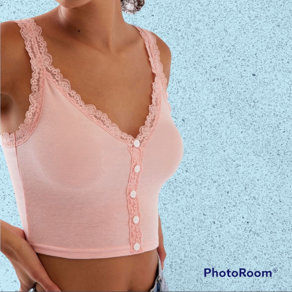 Urban Outfitters Rose Pink Lace Tank